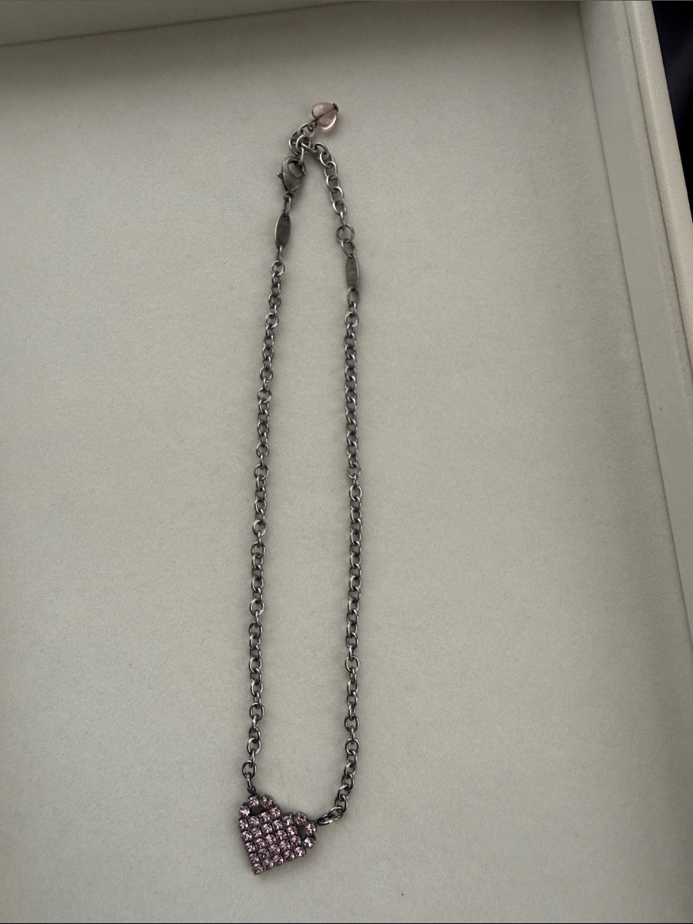 Sabika Pink Crystal Heart Pendant Necklace